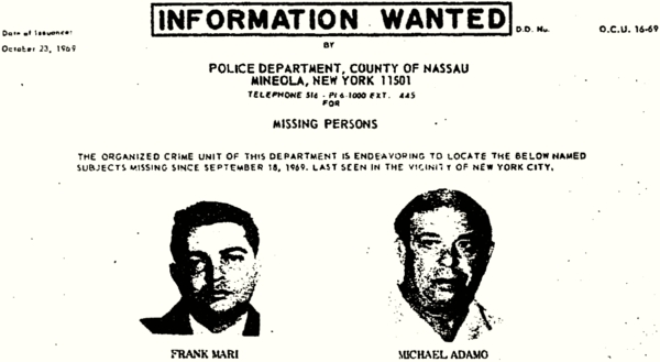 Frank Mari and Michael Adamo missing