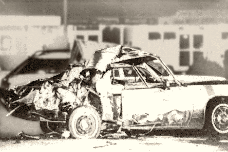 Rosenthal's Cadillac, original image from LA Times, edited