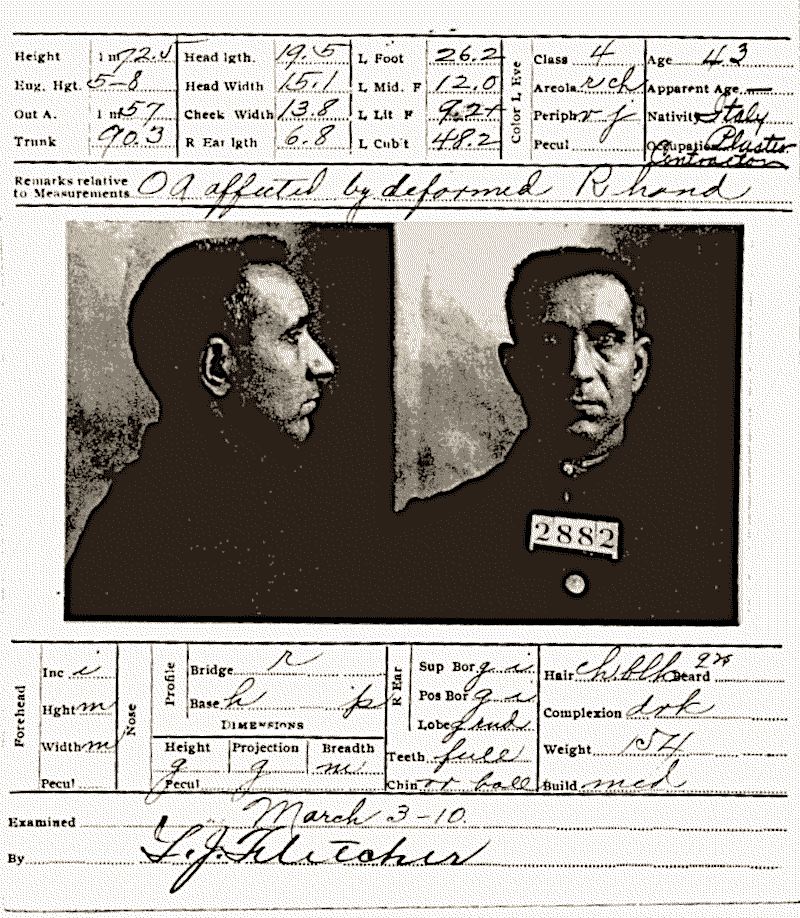 Morello identification card from prison file