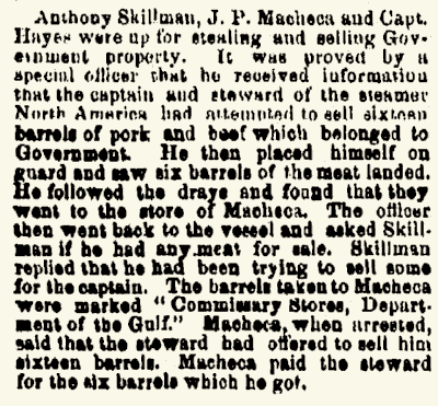Macheca at military court. New Orleans Daily Picayune, Aug. 28, 1863.